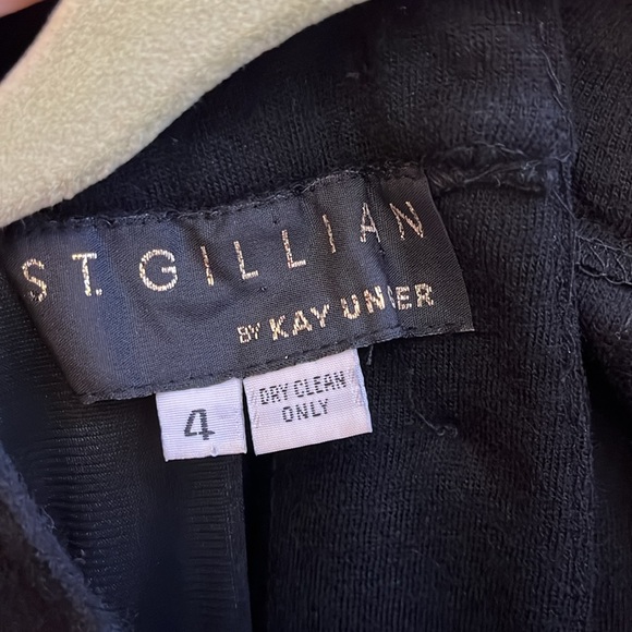 Vintage black suede and wool dress St.Gillian by Kay Unger - Picture 6 of 10